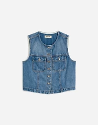 Cropped Denim Vest: Airy Edition | Madewell