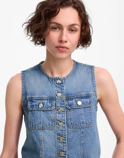 Cropped Denim Vest: Airy Edition | Madewell