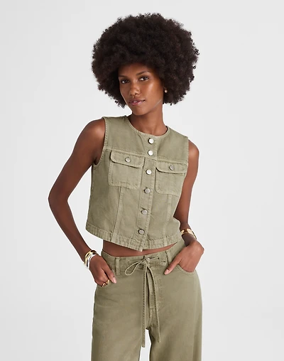 Cropped Denim Vest: Airy Edition | Madewell