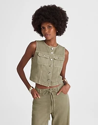 Cropped Denim Vest: Airy Edition | Madewell