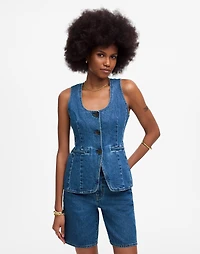 Denim Scoopneck Cutaway Vest Dowe Wash | Madewell
