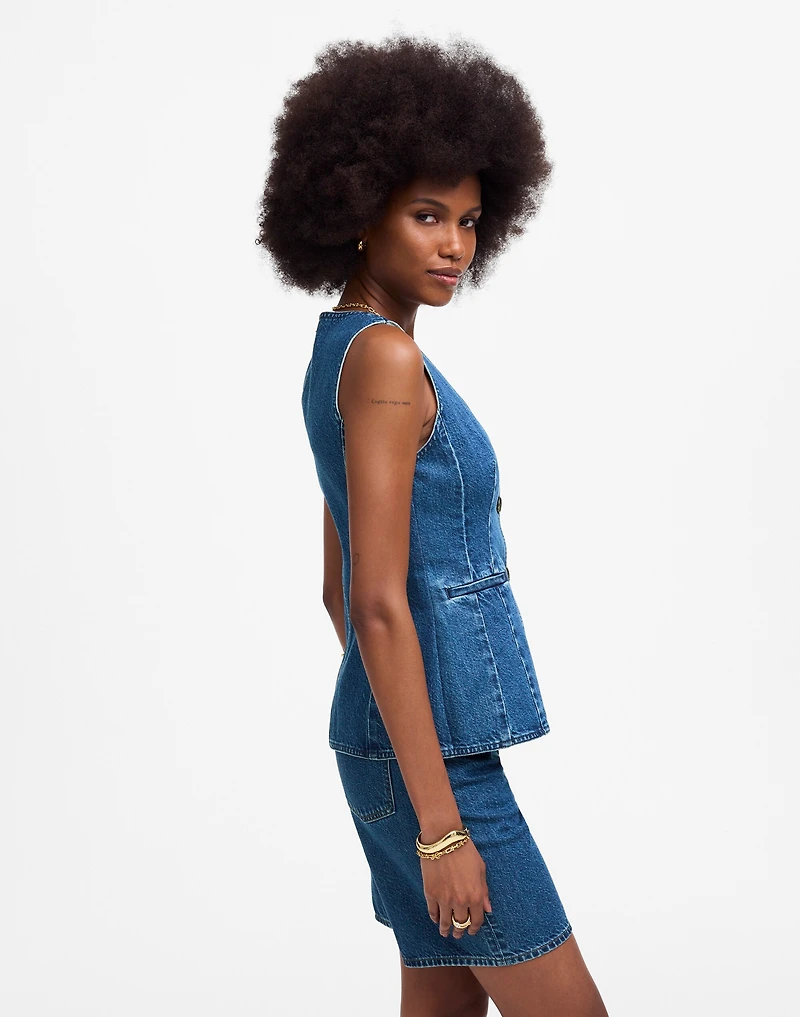 Denim Scoopneck Cutaway Vest Dowe Wash | Madewell