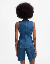 Denim Scoopneck Cutaway Vest Dowe Wash | Madewell