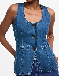 Denim Scoopneck Cutaway Vest Dowe Wash | Madewell