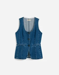 Denim Scoopneck Cutaway Vest Dowe Wash | Madewell
