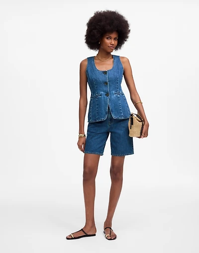 Denim Scoopneck Cutaway Vest Dowe Wash | Madewell