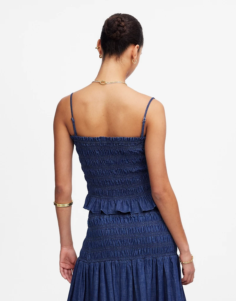 Denim Smocked Tank