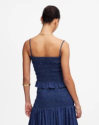 Denim Smocked Tank
