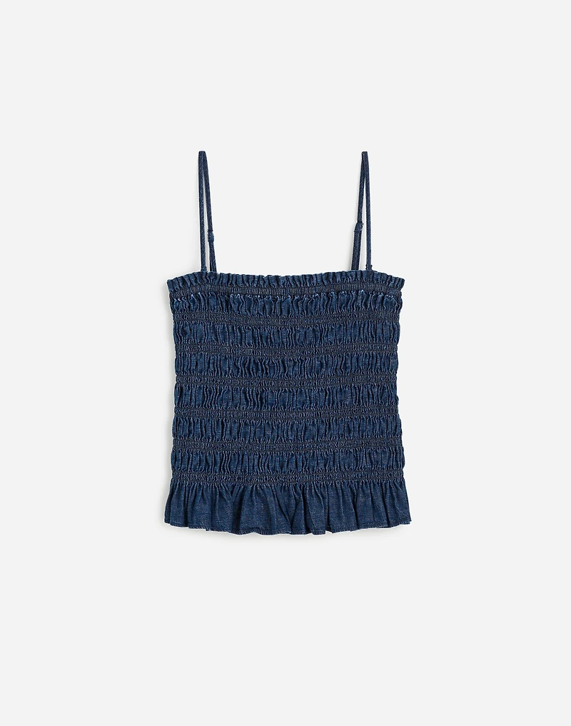 Denim Smocked Tank