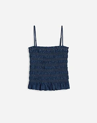Denim Smocked Tank