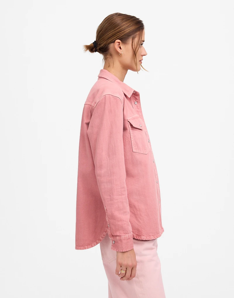 Oversized Western Shirt in Garment-Dyed Denim | Madewell