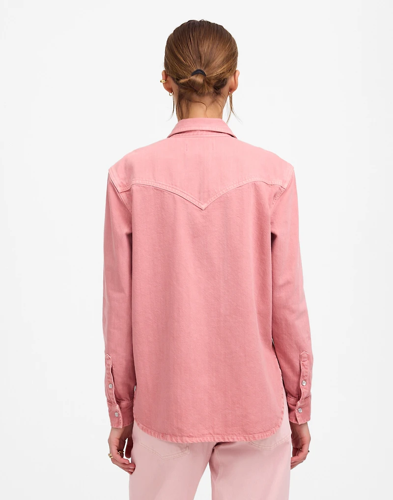 Oversized Western Shirt in Garment-Dyed Denim | Madewell