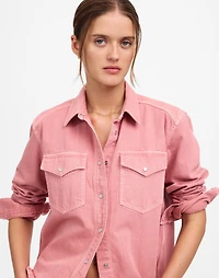 Oversized Western Shirt in Garment-Dyed Denim | Madewell