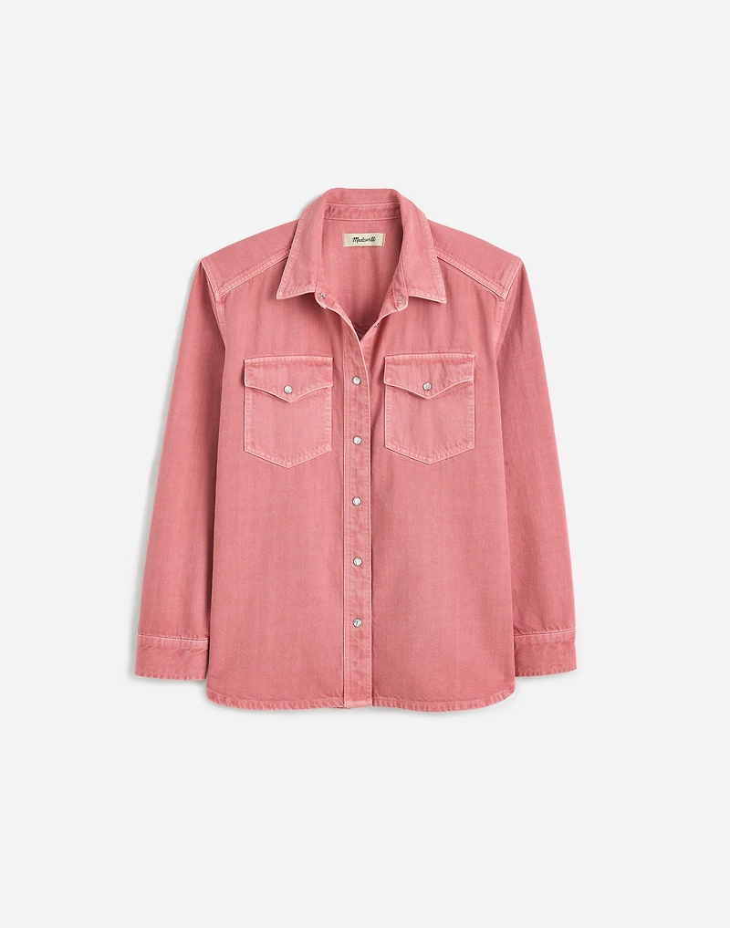 Oversized Western Shirt in Garment-Dyed Denim | Madewell