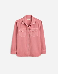 Oversized Western Shirt in Garment-Dyed Denim | Madewell