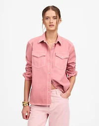 Oversized Western Shirt in Garment-Dyed Denim | Madewell