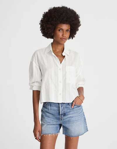 Straight-Hem Shirt Cotton Dobby | Madewell