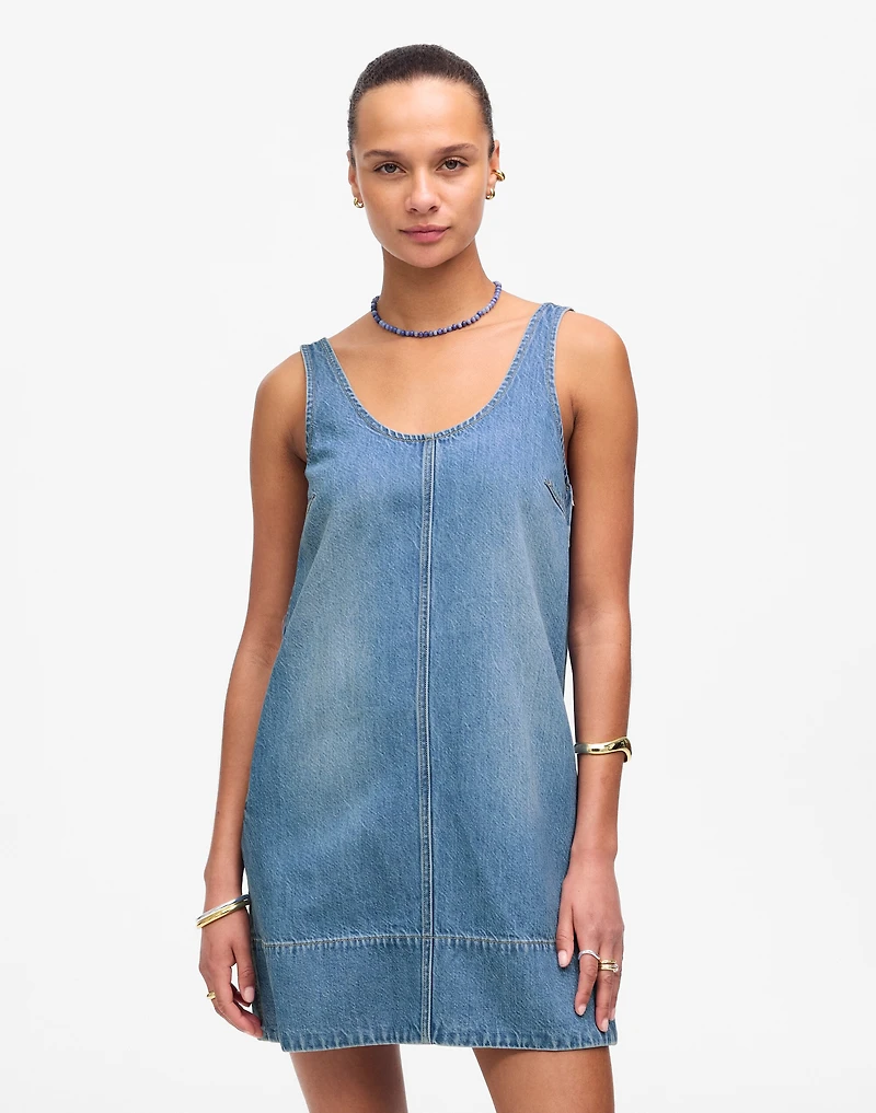 Denim Scoopneck Mini Dress | Madewell