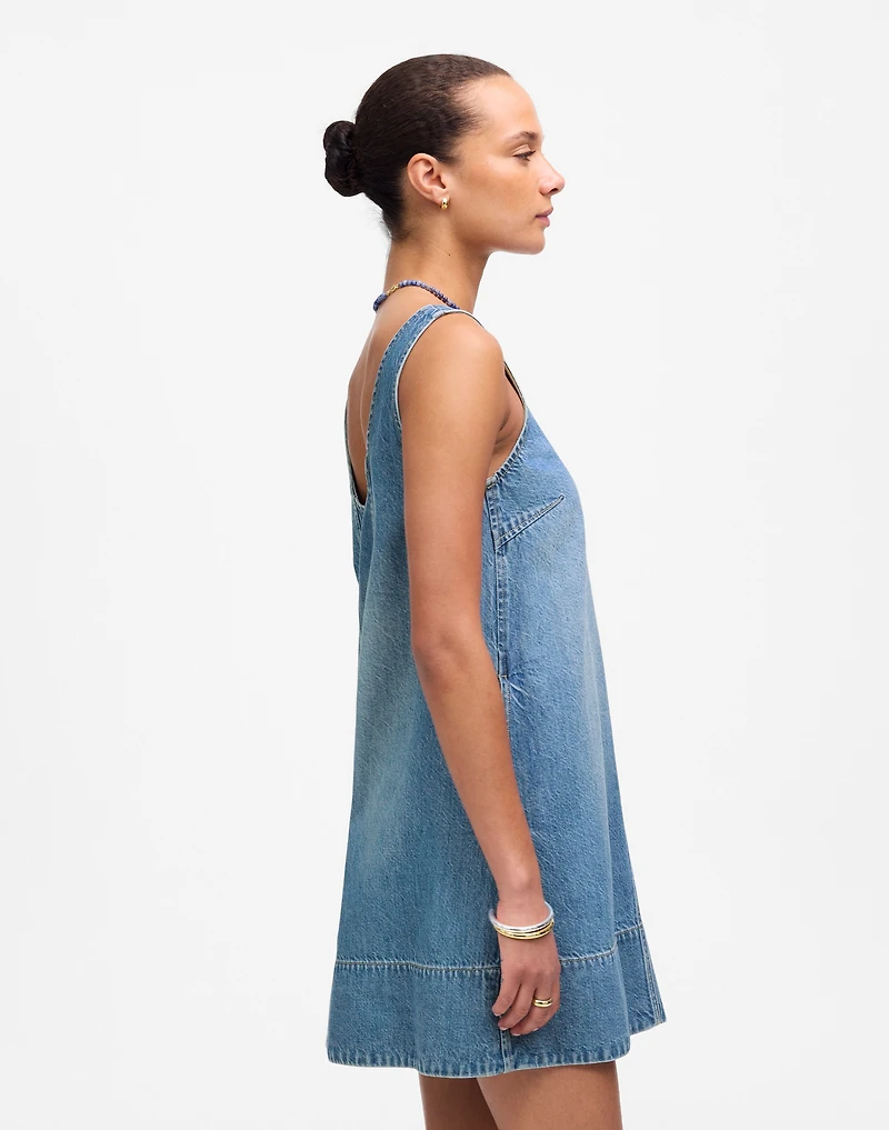 Denim Scoopneck Mini Dress | Madewell