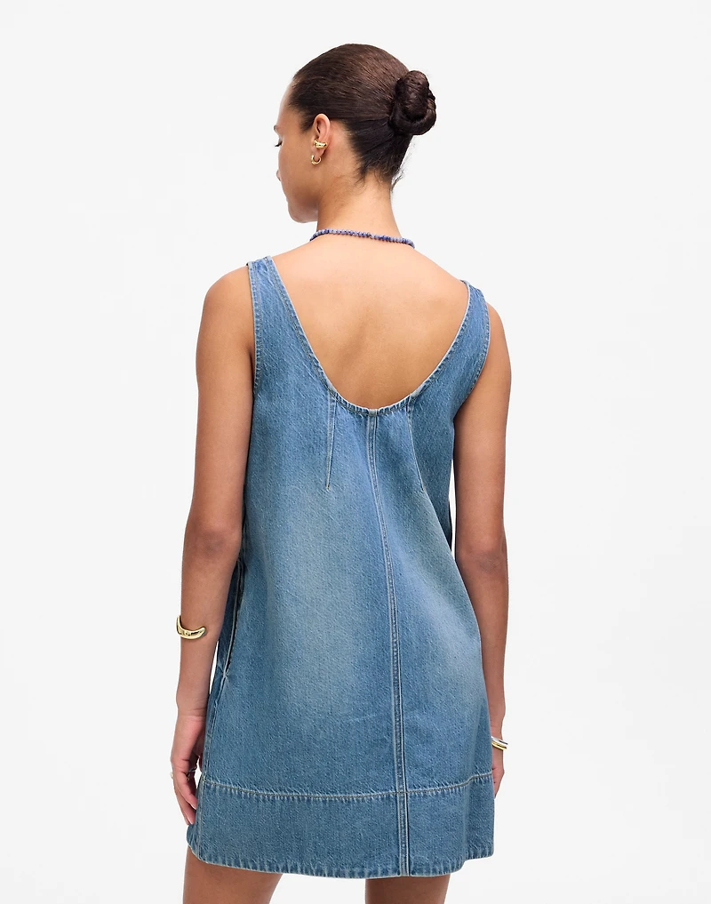 Denim Scoopneck Mini Dress | Madewell