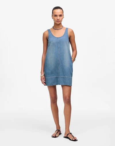 Denim Scoopneck Mini Dress | Madewell