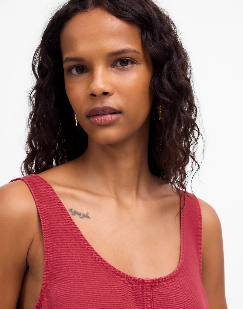 Denim Scoopneck Mini Dress | Madewell