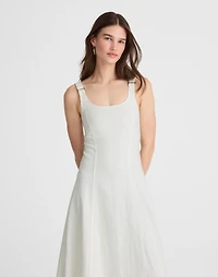 Denim Scoopneck Midi Dress Pure White Wash | Madewell