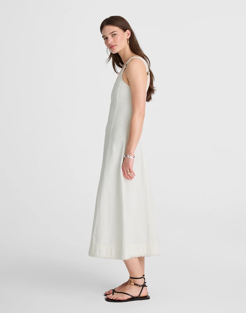 Denim Scoopneck Midi Dress Pure White Wash | Madewell