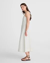 Denim Scoopneck Midi Dress Pure White Wash | Madewell