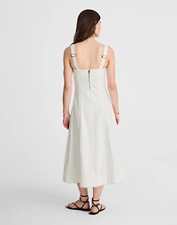 Denim Scoopneck Midi Dress Pure White Wash | Madewell
