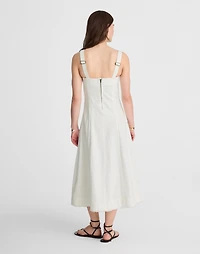 Denim Scoopneck Midi Dress Pure White Wash | Madewell