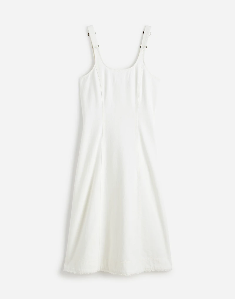 Denim Scoopneck Midi Dress Pure White Wash | Madewell