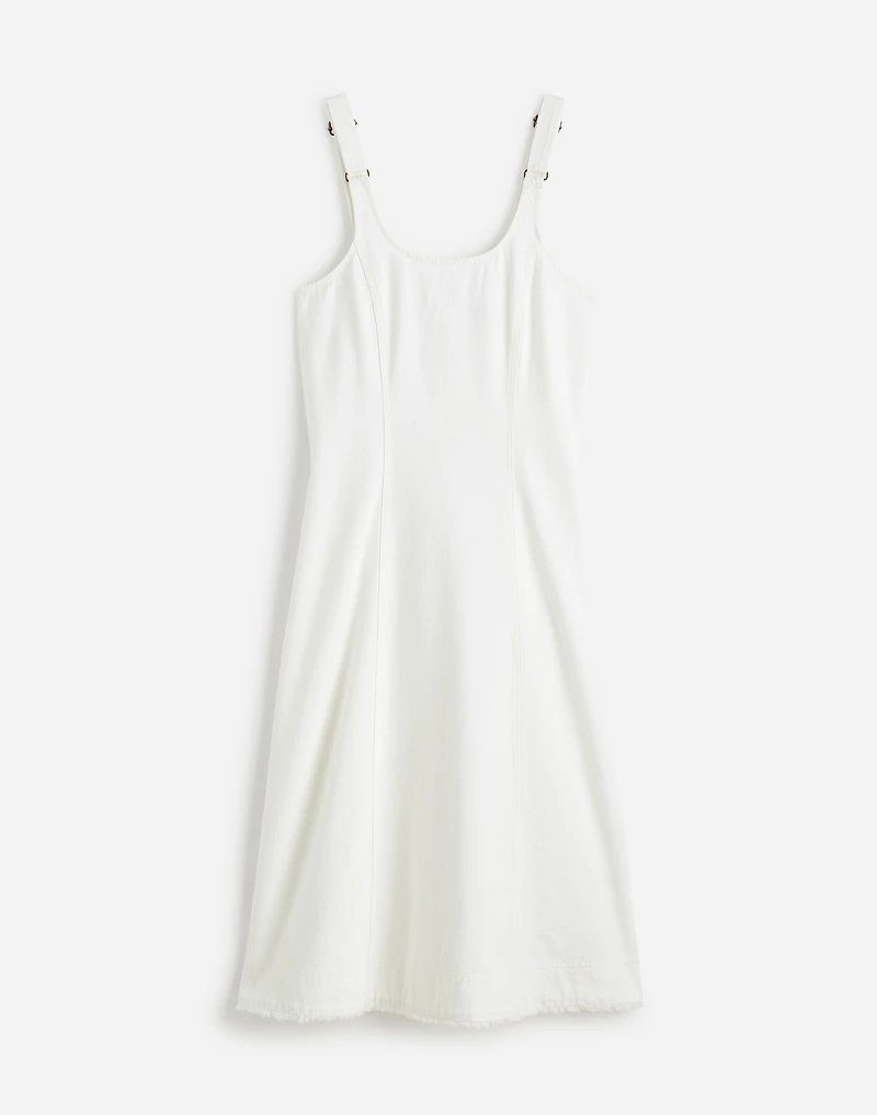 Denim Scoopneck Midi Dress Pure White Wash | Madewell