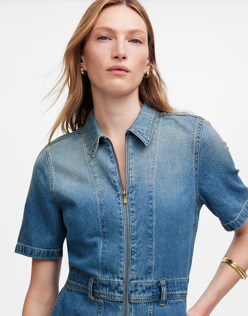 Zip-Front Denim Coveralls Robertson Wash | Madewell