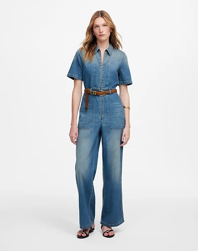 Zip-Front Denim Coveralls Robertson Wash | Madewell