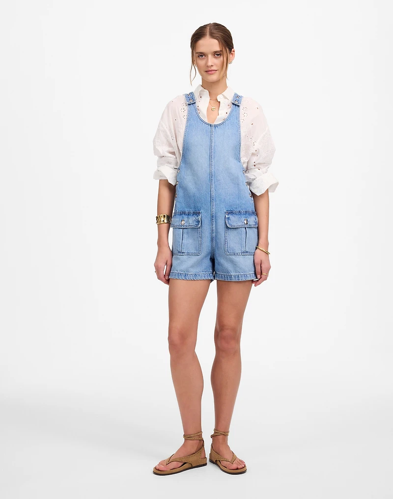 Scoopneck Denim Shortalls Allenwood Wash | Madewell