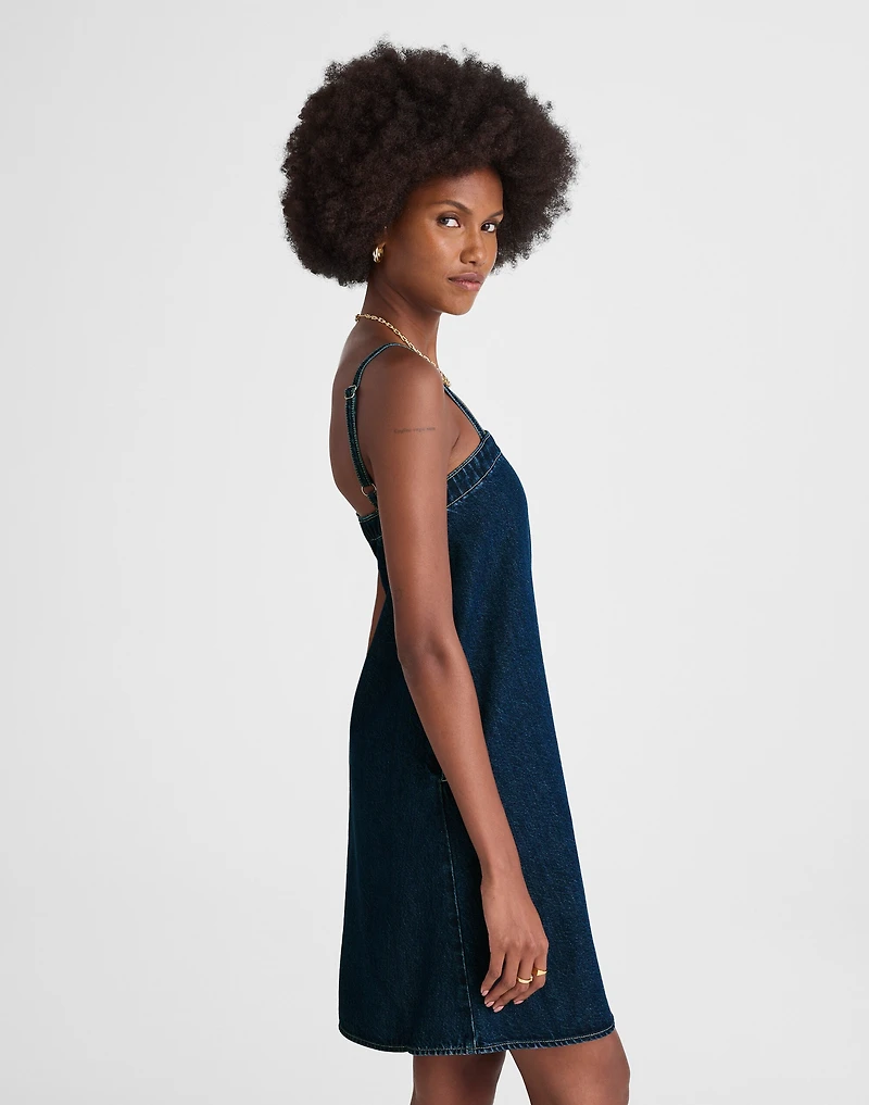 Denim A-Line Mini Dress Bright Rinse Wash | Madewell
