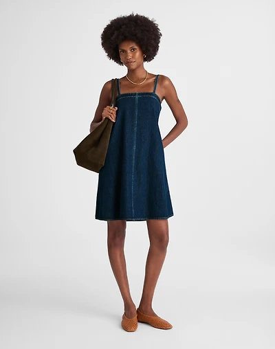 Denim A-Line Mini Dress Bright Rinse Wash | Madewell