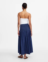 Smocked-Waist Denim Midi Skirt | Madewell