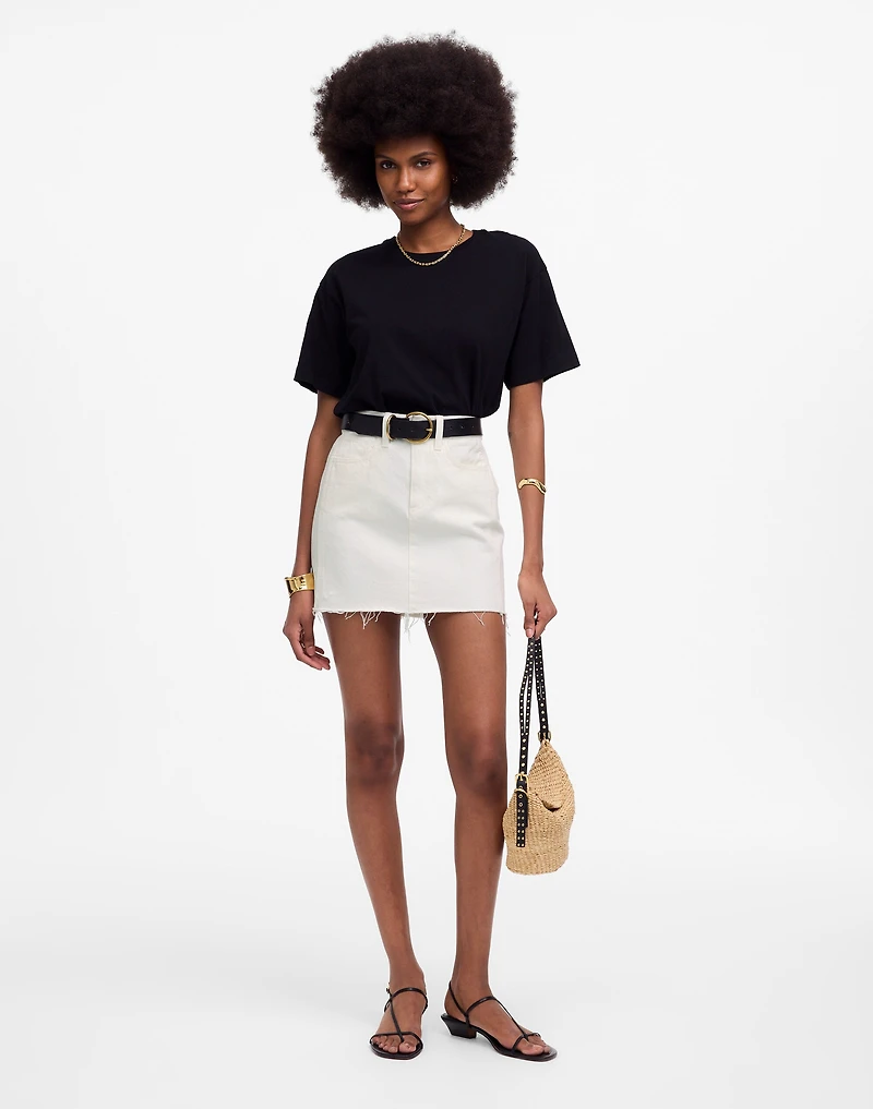 Raw-Hem Mini Skirt Pure White | Madewell