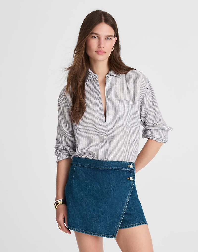 Denim Wrap Mini Skort Lambertville Wash | Madewell
