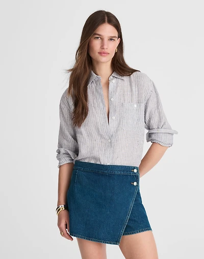 Denim Wrap Mini Skort Lambertville Wash | Madewell