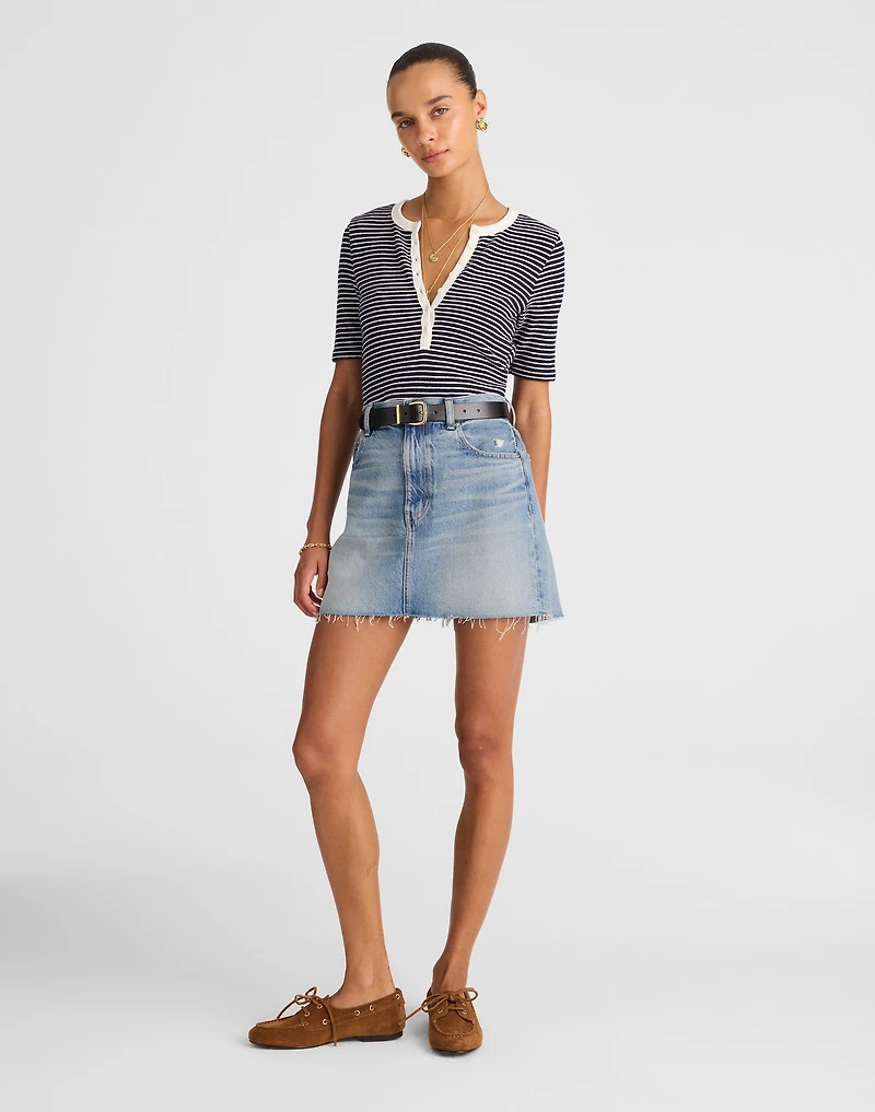 Raw-Hem Denim Mini Skirt Kelleyville Wash | Madewell