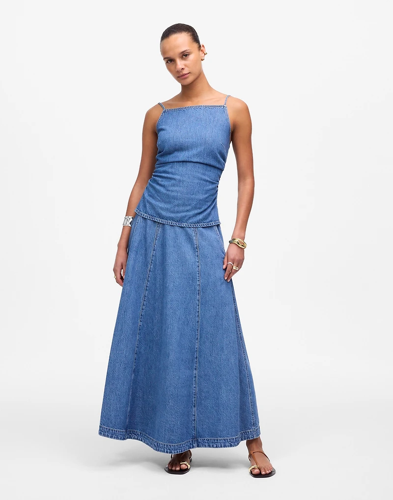 Midi Skirt Robertson Wash: Airy Denim Edition | Madewell