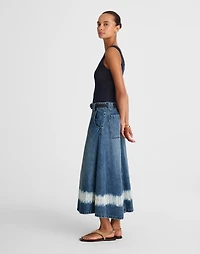 Shibori Denim A-Line Midi Skirt | Madewell