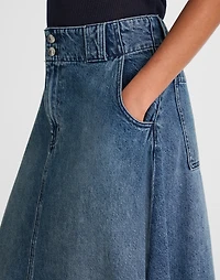 Shibori Denim A-Line Midi Skirt | Madewell
