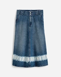 Shibori Denim A-Line Midi Skirt | Madewell