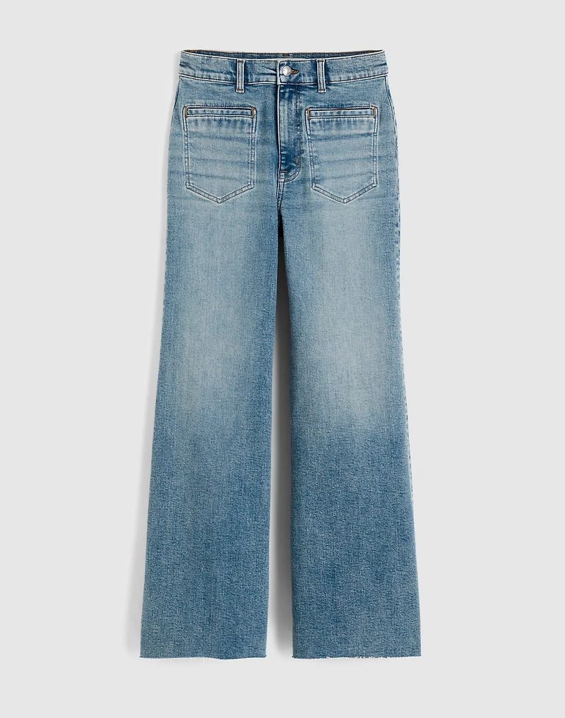 Flared Wide-Leg Crop Jeans