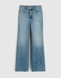 Flared Wide-Leg Crop Jeans