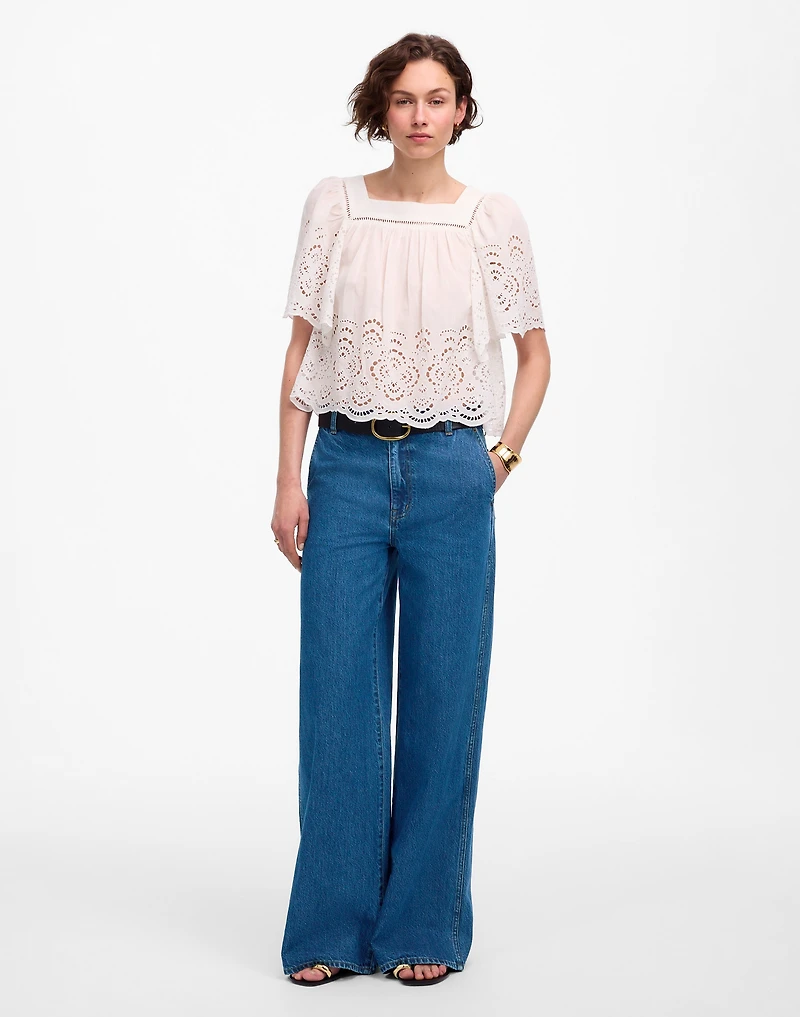 Wide-Sweep Denim Trousers Dowe Wash | Madewell